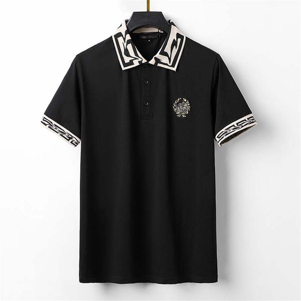 

2022summer clothes luxury designer polo shirts men casual polo fashion snake bee print embroidery t shirt high street mens polos size m-3xl, White;black