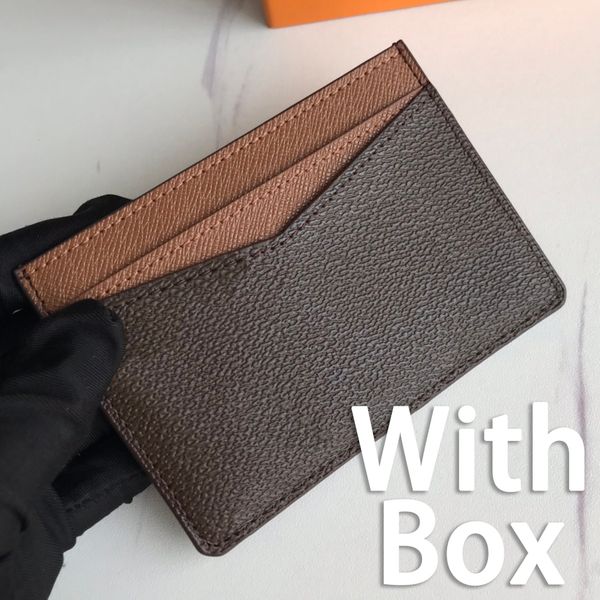 

fashion card wallets canvas layer with card slots holder women purse card package pass with box 7.5*12cm, Brown;gray