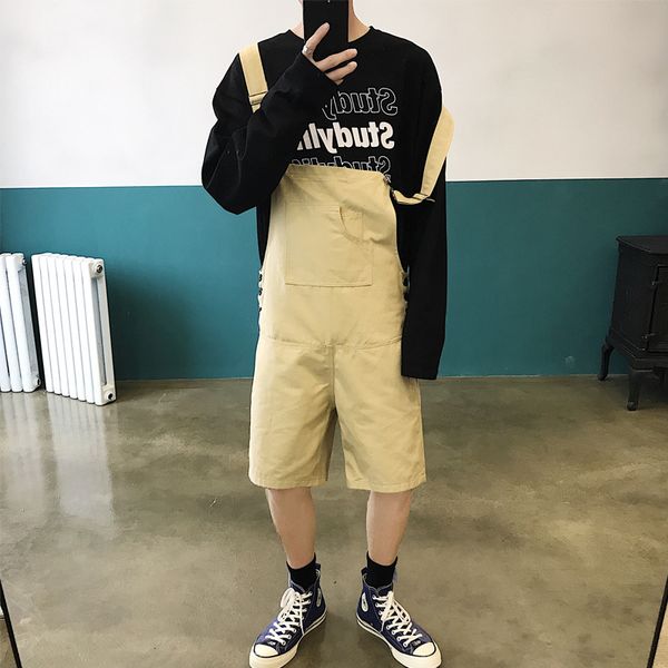

2021 new summer lovers wear bib joints hanging bandwidth loose five points leisure joggers streetwear fashion hot, Black