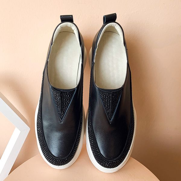 

22.5-24.5 2021 genuine in length female bright korean shoe stitching crystal shoes ladies 1 os4b, Black