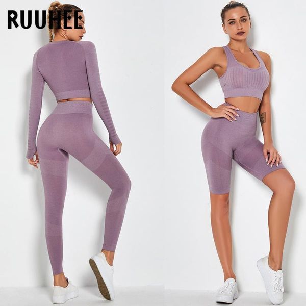 

yoga outfits ruuhee sets high waist leggings bra suit fitness seamless workout set sports gym clothing for women1, White;red