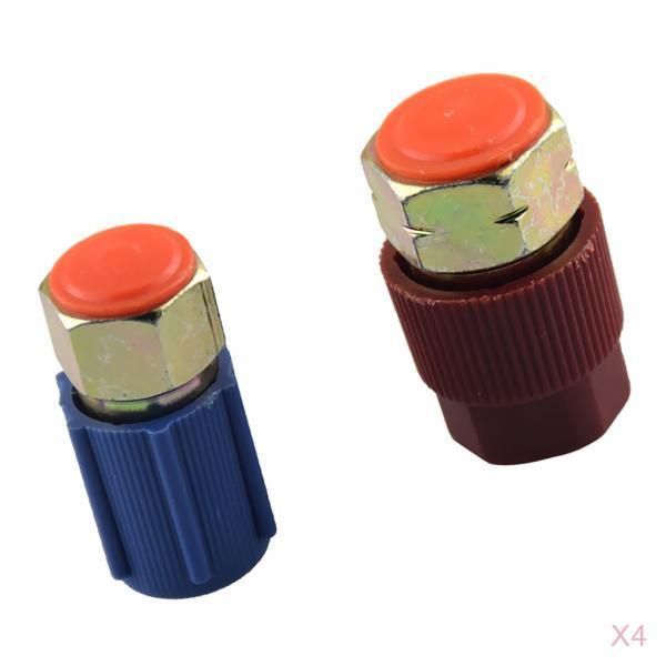 

4 pairs ac quick couplers connectors high low side port adapter r12 to r134