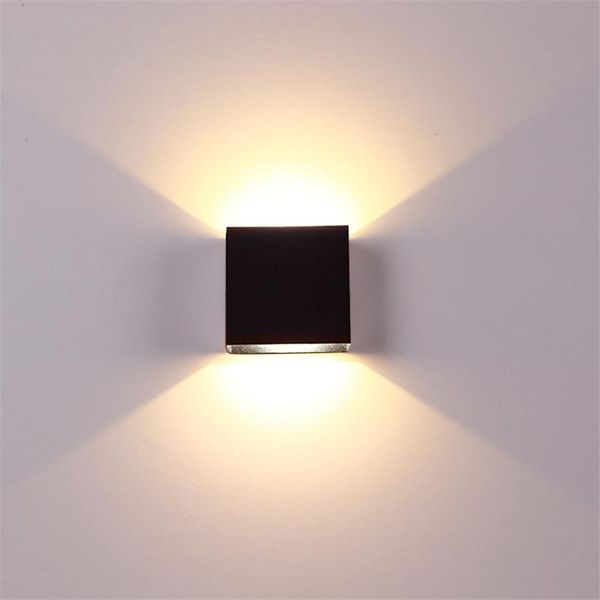 

6w cube dimmable wall lights aisle stair wall light ac110v/220v aluminium bedroom bedside lamps indoor decor lighting fixture