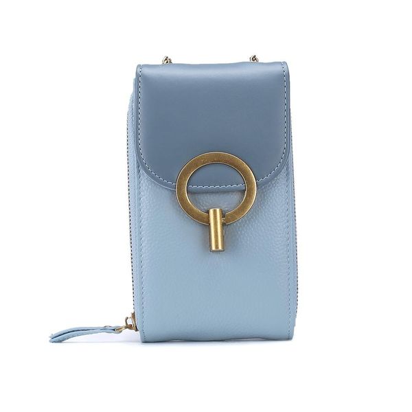 

casual mobile phone bag ladies new fashion chain leather diagonal bag design contrast color mini wild personality small bag gift a8032