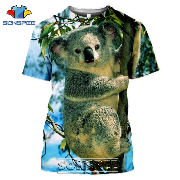 

koala men cartoon cute animal 3d print shirts kawaii plus size anime men clothing