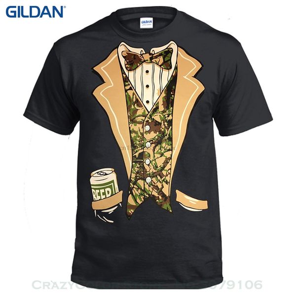 

2020 new men camo tuxedo with bowtie and beer can funny shirts funny tuxedo hoodie designers t shirts sweatshirt