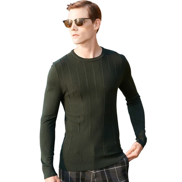 

2021 new new spring knitted men's pullovers around striped neck jacquard thin bottom shirt pz1y, White;black