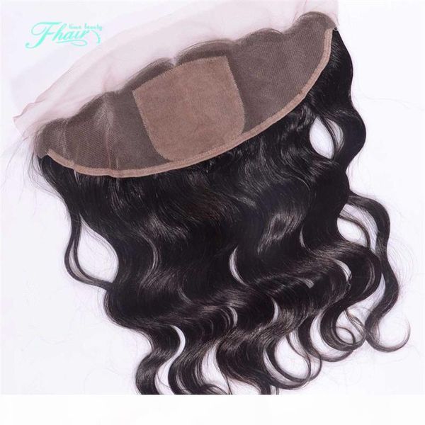 

8a brazilian body wave silk base lace frontal closure with baby hair ear to ear bleached knot 13x4 dhl, Black;brown