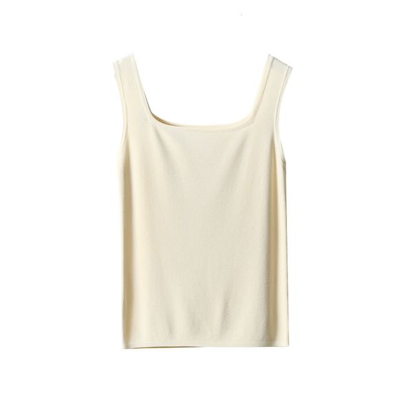 

2021 new small solid summer u-bottom female blouse wear off and in with thin vest 91te, White