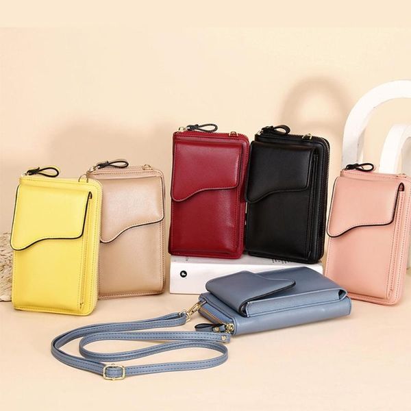 

women leather holder small cell phone crossbody shoulder bag purse wallet
