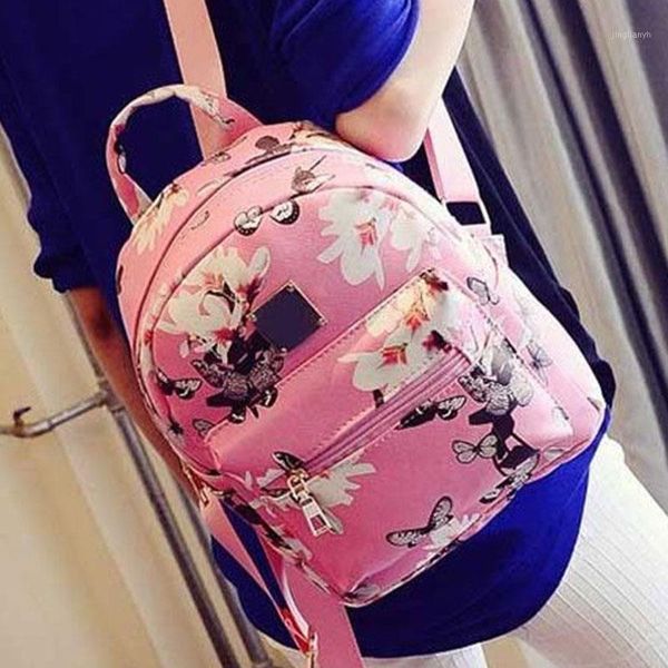 

outdoor bags durable narcissus faux leather handbag travel bag backpack small school wear resistant shoulder women rucksack1