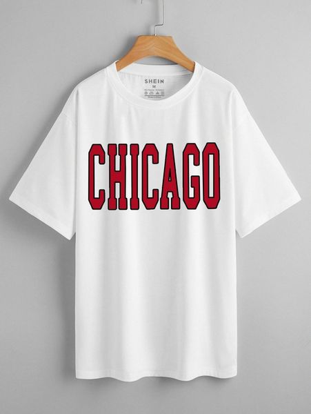 

letter graphic drop shoulder tee q7xq#, White