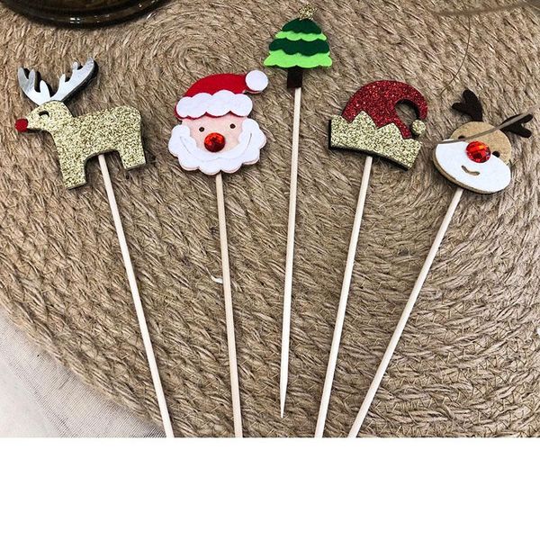 

6pcs/lot merry christmas cake er santa claus xmas tree cupcake er festival party decorations christmas dessert supplies