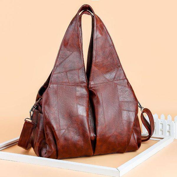 

2021pu hobo luxury handle ladies handbag women shoulder bags soft messenger satchel bag pu-leather female tote sac a main