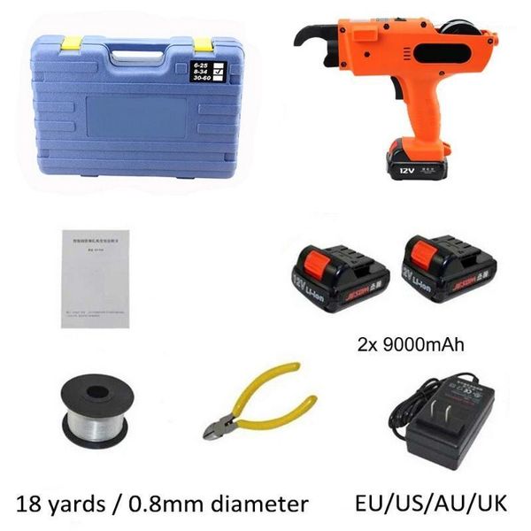 

full automatic cordless rebar strapping machine rechargeable handheld 12v 9000mah lithium battery for building rebar tier new1