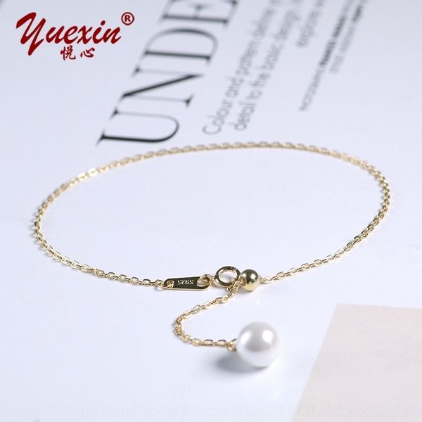 

yf4vg s925 стерлингового серебро женские иных дикая корея чистое сердце красного сладкая простая девушка перла браслет браслет aip2o, Golden;silver