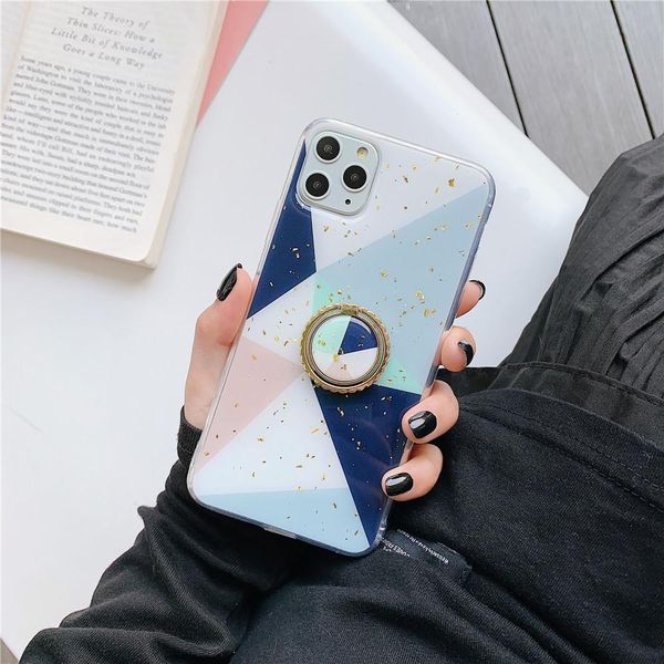 

gold powder marble ring holder phone case for iphone 11 pro max xr x xs max 7 8 6 plus case soft bbytwo packing2010