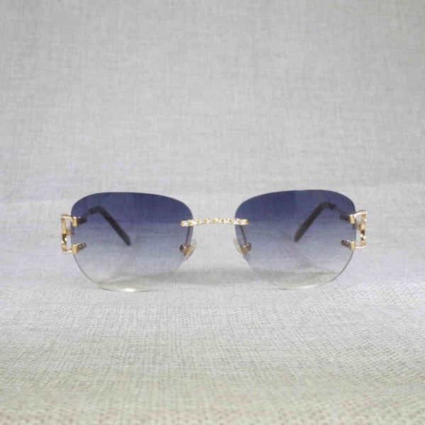

rhinestone wire rimless oval sunglasses men stone metal frame square shades for women summer club oculos eyewear factory wholesale 11, White;black
