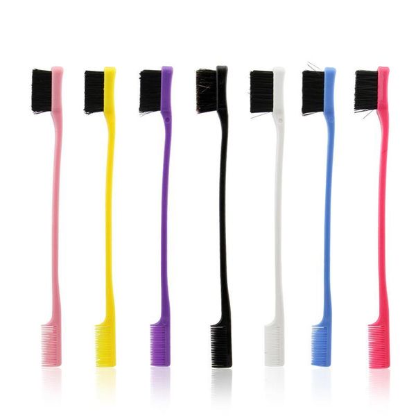 

2 in 1 double sided edge control eyebrow brush eyelashes eye brow extension brush hair gel makeup brush eyelashes c sqcciq, Silver