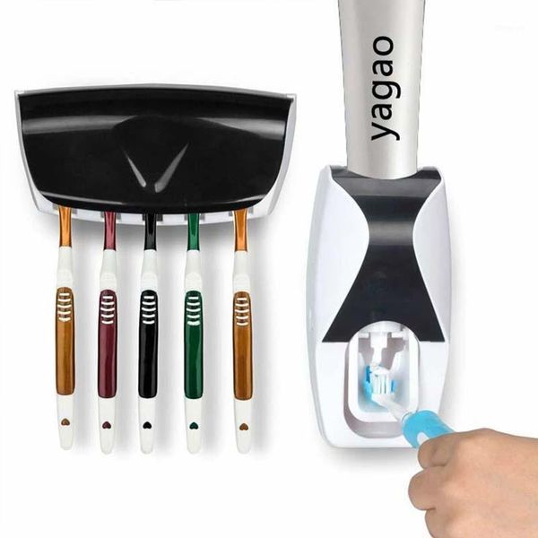 

new automatic toothpaste dispenser toothbrush holder of punching for easy installation house practical tools1