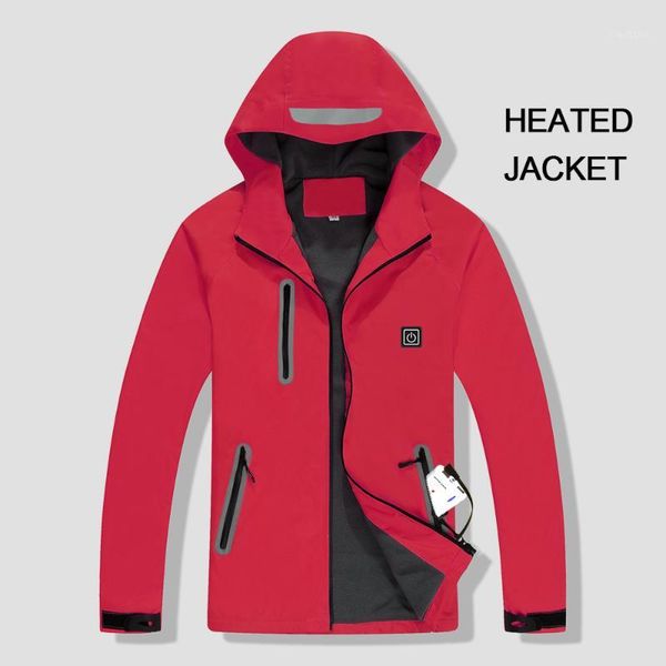

usb charging electric heated jacket winter warm heating jacket windproof waterproof thermal sport coat for skiing camping hiking1, Black;brown