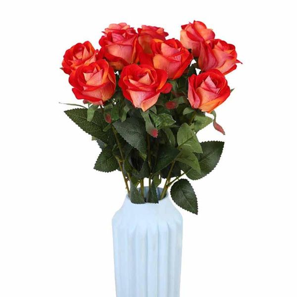 

decorative flowers & wreaths colorful artificial flower rose set fake velvet living room table decoration home