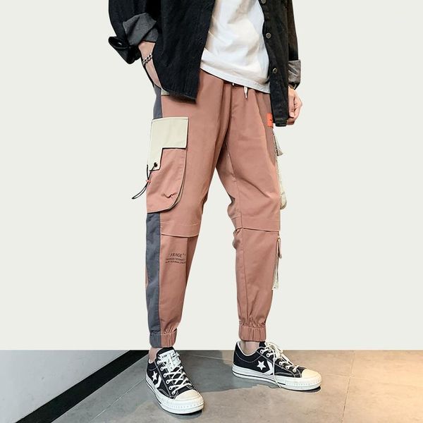 

iidossan streetwear men cargo pants cotton 2020 fashion pockets men joggers sweatpants japanese harajuku hip hop pants drop ship1, Black