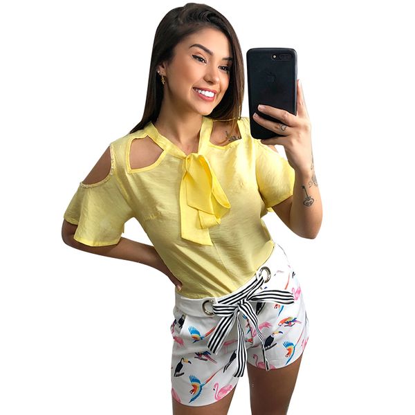 

printing t-shirts open shoulder short sleeve large size tunic shirts women 2020 t-shirts open shoulder short sleeve, White