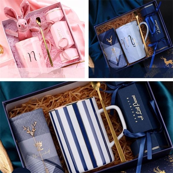 

birthday gift for girlfriend boyfriend pink blue ceramic cup thanksgiving wedding gifts for guests bridesmaid gift party favors 1027