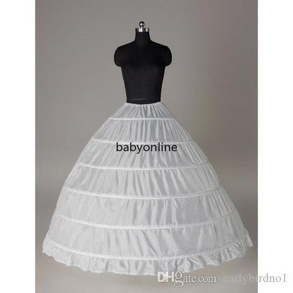 НОВЫЙ!!! 6 Hoop Crinoline Petticoat для шарикового платья платье свадебные скольжения Кринолин свадебные подкладки свадебные складки складки юбка для платья Quinceanera CG001