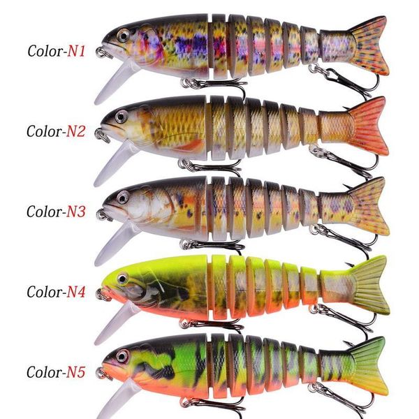 

multi section sea bass hard fishing lure 3d fish eyes 110mm crankbaits minnow fake artificial bait suit for fishing car jllyxk