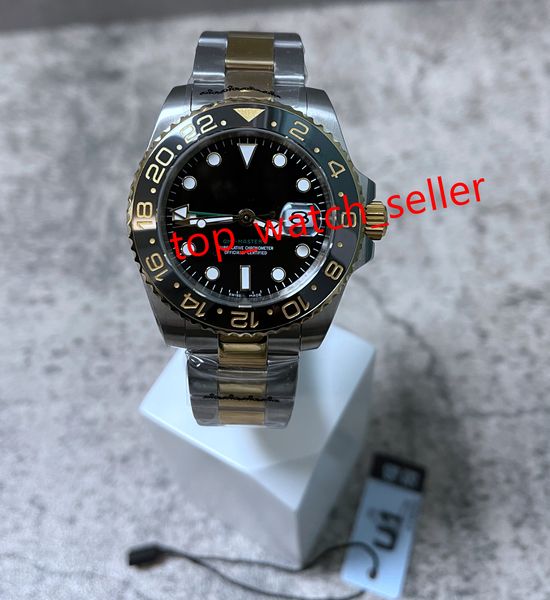 

classic u1 luxury mens watch 116713 asian 2813 black dial stainless steel strap sapphire crystal automatic mechanical men sport watches, Slivery;brown