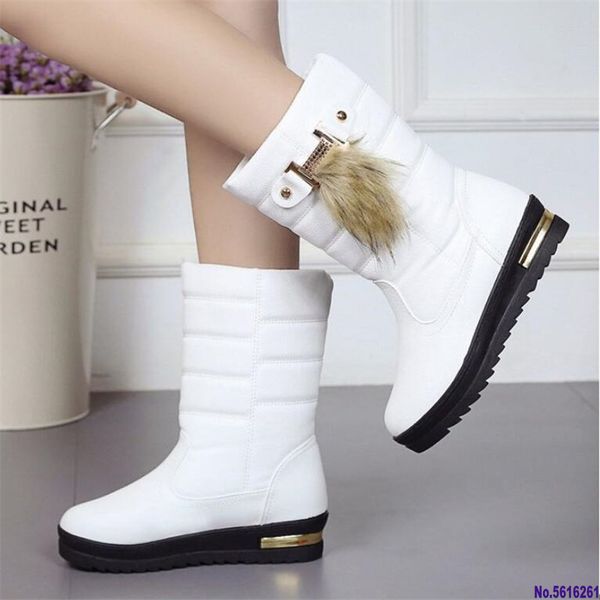 

new women snow boots ladies increased heels winter boots women 2020 white warm fur platform shoes woman a371, Black