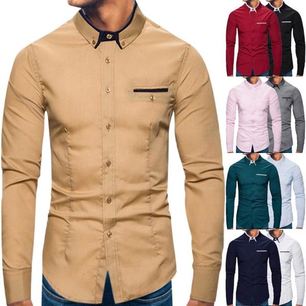

men's shirts business men pure turn-down collar long sleeve shirts shirt beach blouse daily new fashion, White;black