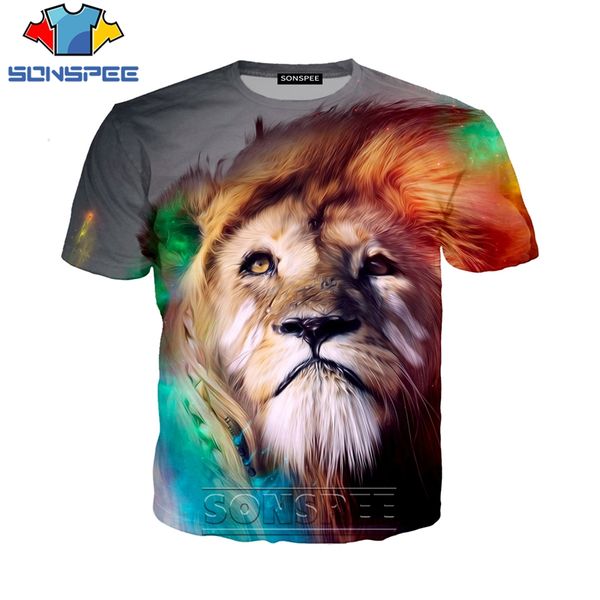 

animal lion 3d print shirts horror oversized anime men clothing