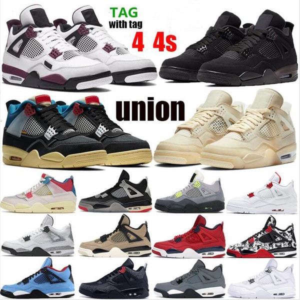 

new jumpman 4 union noir men 4s basketball shoes paris white x sail bred rasta se neon mushroom winter denim game royal sneakers