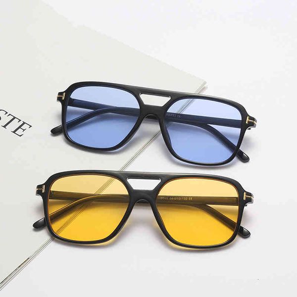 

big rectangle tf logo sunglasses women men trending products yellow blue green red oversized shades for oculos de sol, White;black