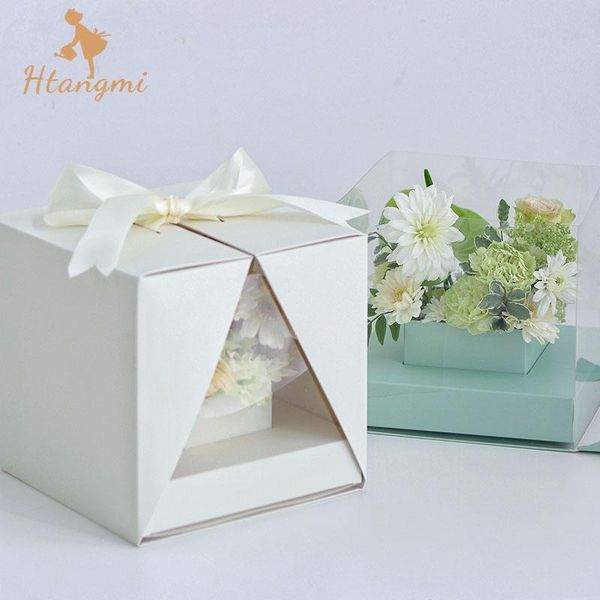 

gift wrap 1pcswindow portable flower box cake dessert bouquet