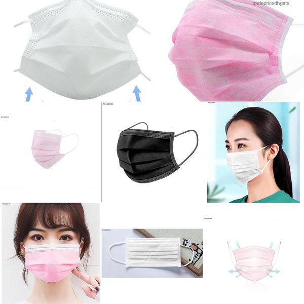 

black/white/pink stock 7339044 masks 3 shipping layers mouth facemasks 95 kn ffsr 3phv