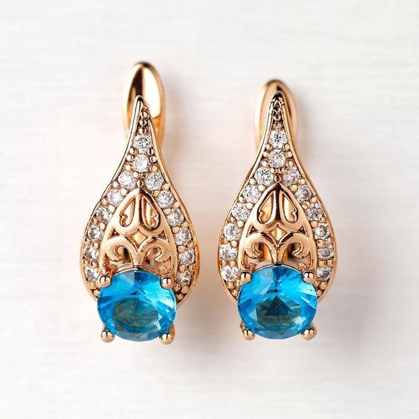 

hanreshe blue crystal stud earrings christmas women gift gold color water drop shape small charm earrings cute romantic jewelry1, Golden;silver