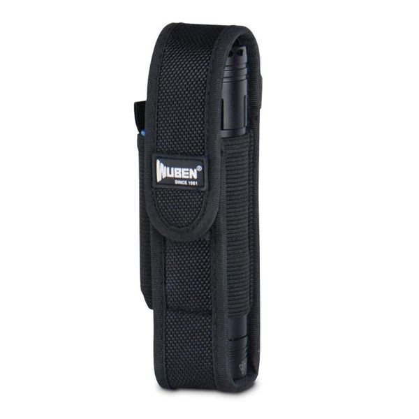 

wuben pouch holster tactical flash light nylon pouch holder belt adjustable heavy duty carry case 6"x1.2"