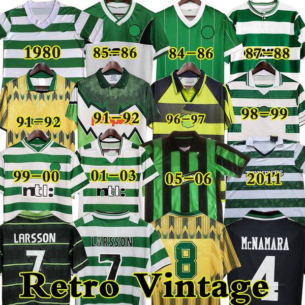 

larsson celtic retro 01 03 11 soccer jerseys home 95 96 97 98 99 football shirts sutton nakamura keane 05 06 80 89 91 92 84 85 classic vinta, Black;yellow