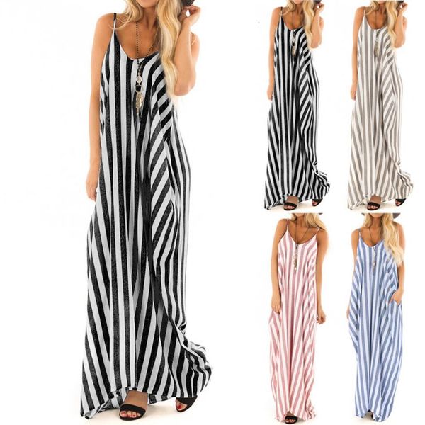 

women boho hippie shirt dress ladies retro rainbow print loose midi dressladies fashion striped strap dress ladies 2021 latest, Black;gray