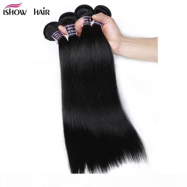 

indian human hair bundles brazilian virgin hair extensions straight brazilian straight virgin hair 4bundles peruvian malaysian, Black