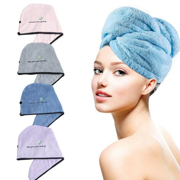 

beanie/skull caps shower cap magic microfiber hair quick drying dryer towel hat lot, Blue;gray