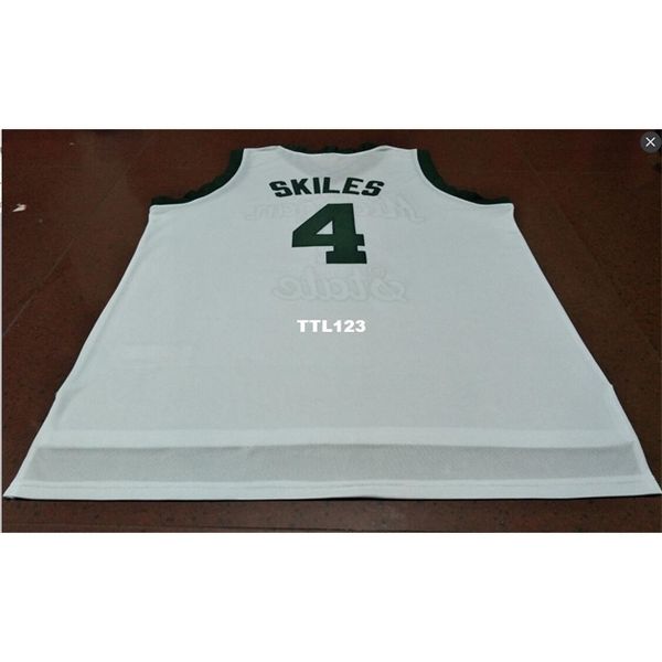 

vintage men #4 scott skiles college jersey michigan state spartans white green customize any number men stitched jersey, Black
