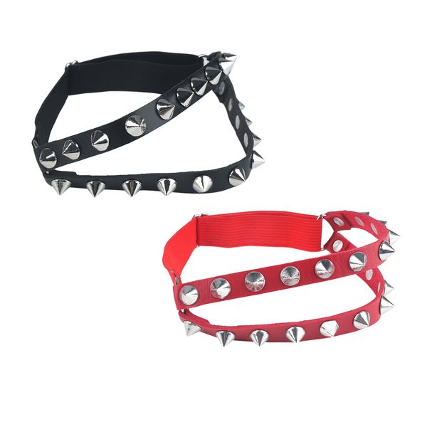 

1 pcs harajuku dance punk rivet decorative ortex garter for women girl, Black;white