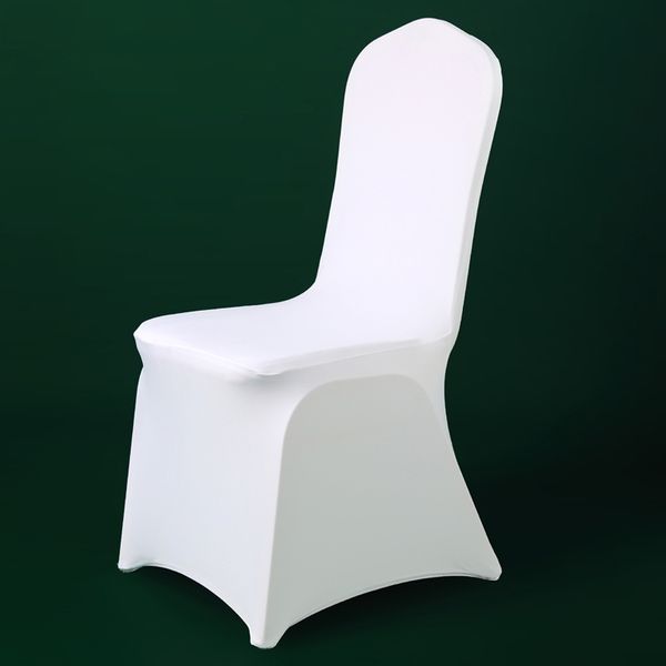 

100pcs universal polyester spandex white chair cover wedding party banquet l dinning celebration ceremony decor chair cover y200104