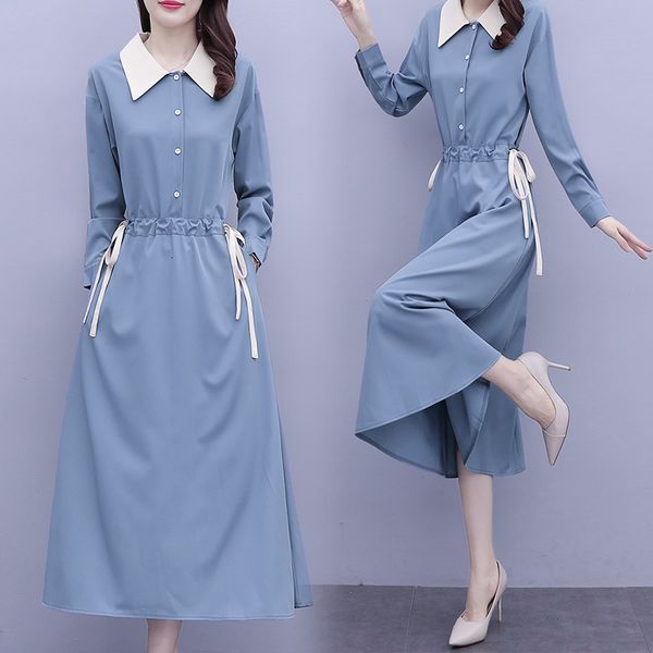 

womens loose big shirt plus size dressed fat 100kg woman wear blouses 2021 dress in spring clothes r2m5, Black;gray