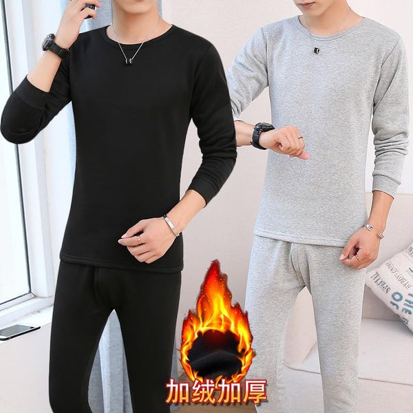

men's thermal underwear sets winter warm women thick long johns, Black;white